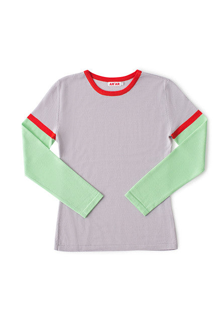 TERRA sweater in grey / lime