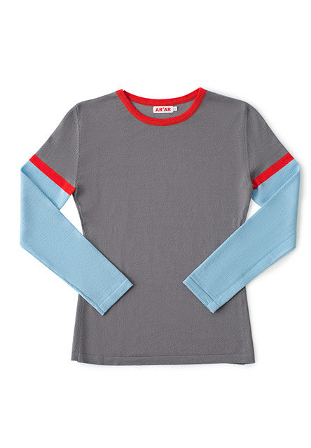 TERRA sweater in grey / light blue